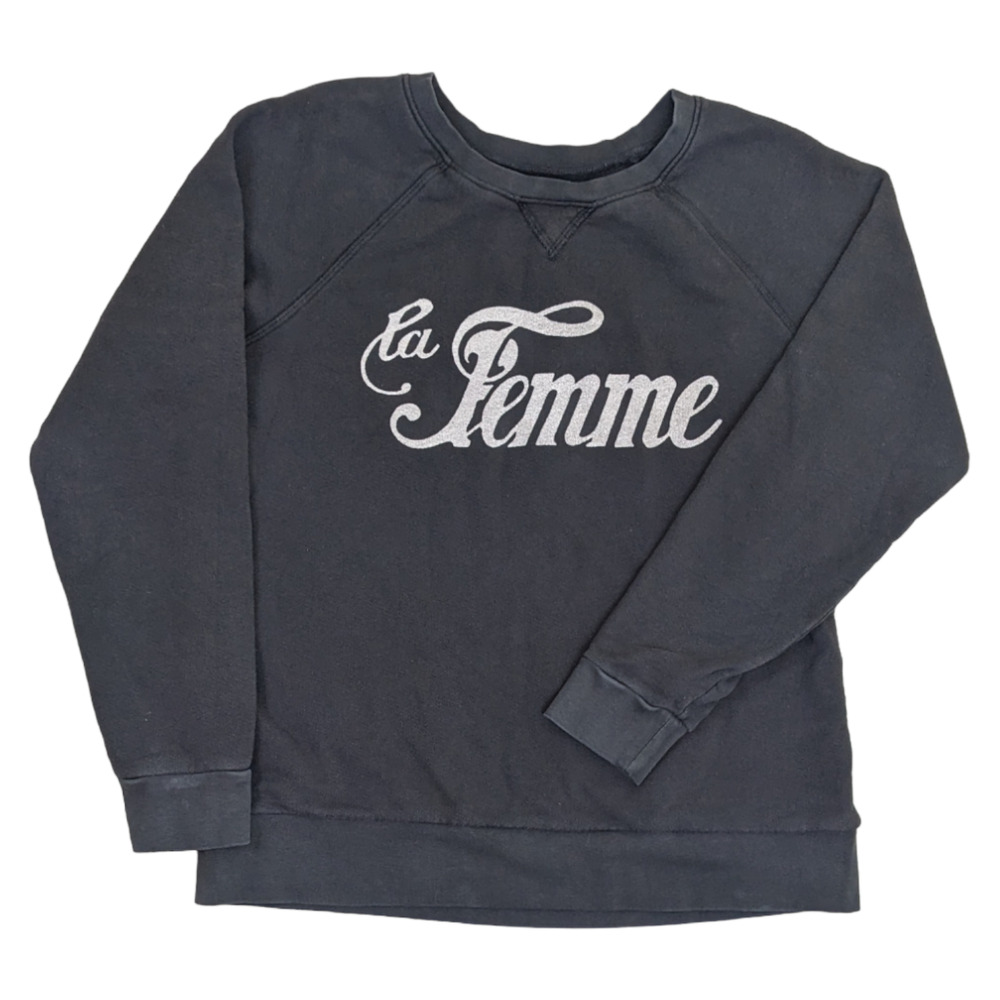 Anthropologie Sol Angeles La Femme Gray Crew neck Sweatshirt S